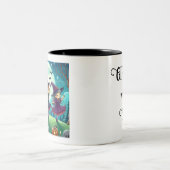 女の子は女の子になる引用文、月明かりの中の魔女 ツートーンマグカップ (中央)