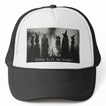 "女の子は女の子になる"ヴィンテージ魔女トラック帽 – 