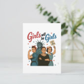 女の子は女の子の女性解放女性権利 インビテーションポストカード (スタンド正面)