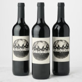 女の子は女の子の魔女をテーマにしたカスタムハロウィーン ワインラベル (ボトル)