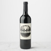 女の子は女の子の魔女をテーマにしたカスタムハロウィーン ワインラベル (正面)