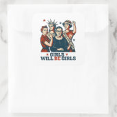 女の子は女の子フェミニズム女性のエミューメントになる スクエアシール (バッグ)