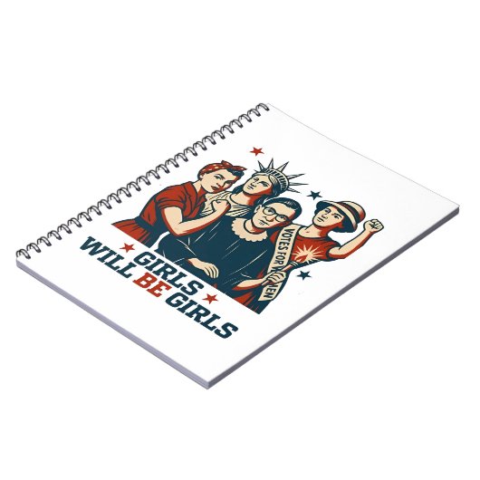 女の子は女の子フェミニズム女性のエミューメントになる ノートブック (左側)