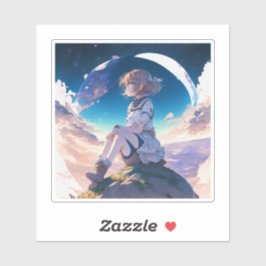 女の子は宇宙の端に座って シール