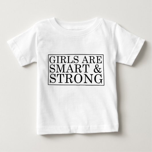 女の子は強頭が切れるい幼児のシャツ ベビーTシャツ (正面)
