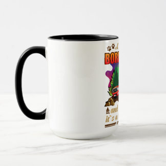 女の子は彼女の縁どコリーと彼女のキャンパーの愛犬家 マグカップ