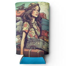 女の子は手荷物を持っている