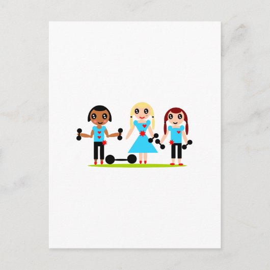 女の子は持ち上げる ポストカード (正面)