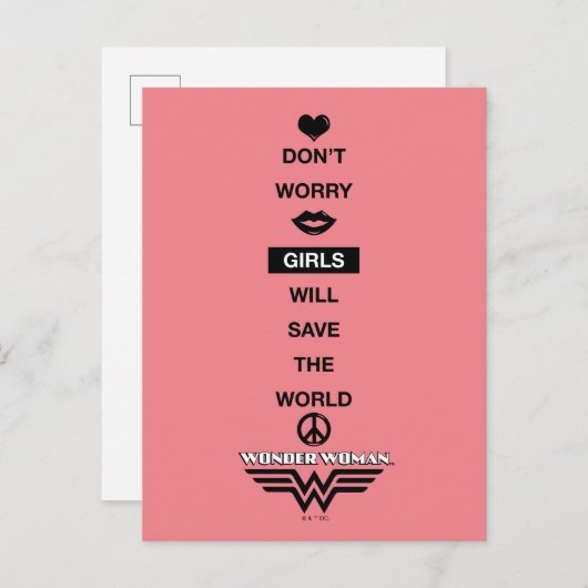 女の子は救世界の女の疑問に思子のグラフィック ポストカード (正面/裏面)