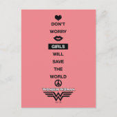 女の子は救世界の女の疑問に思子のグラフィック ポストカード (正面)