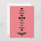 女の子は救世界の女の疑問に思子のグラフィック ポストカード (正面/裏面)