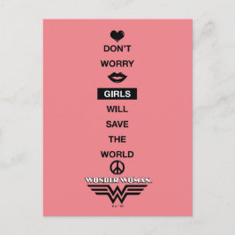 女の子は救世界の女の疑問に思子のグラフィック ポストカード