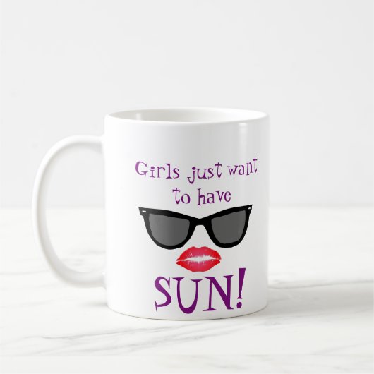 女の子は日曜日のマグがほしいと思います コーヒーマグカップ (左)