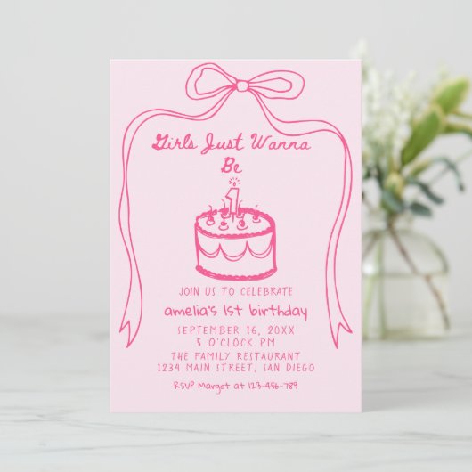 女の子は最初の誕生日を過ごしたい 招待状 (スタンド正面)