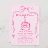 女の子は最初の誕生日を過ごしたい 招待状 (正面/裏面)