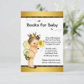 女の子は本を持ってくる赤ちゃんシャワーインサート 招待状 (スタンド正面)