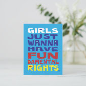 女の子は楽しい権利を求める ポストカード (スタンド正面)