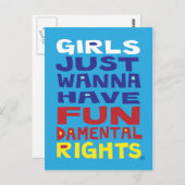 女の子は楽しい権利を求める ポストカード (正面/裏面)