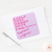 女の子は楽しみたい基本的人権を! スクエアシール (封筒)