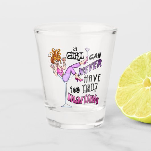 女の子は決してマーティニを持ち過ぎることはない ショットグラス (正面)