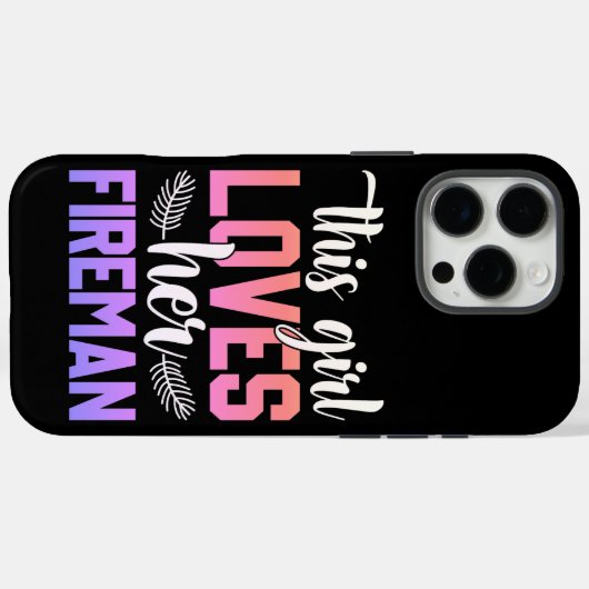 女の子は消防士のパートナーに愛を示している Case-Mate iPhoneケース (裏面 (横))