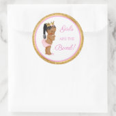 女の子は爆弾だ！浴用景品等ピンク金ゴールド ラウンドシール (バッグ)