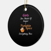 女の子は砂糖かぼちゃのスパイスすべてNから作られる セラミックオーナメント (左)