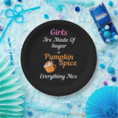 女の子は砂糖かぼちゃのスパイスすべてNから作られる ペーパープレート (パーティー)