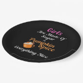 女の子は砂糖かぼちゃのスパイスすべてNから作られる ペーパープレート (アングル)