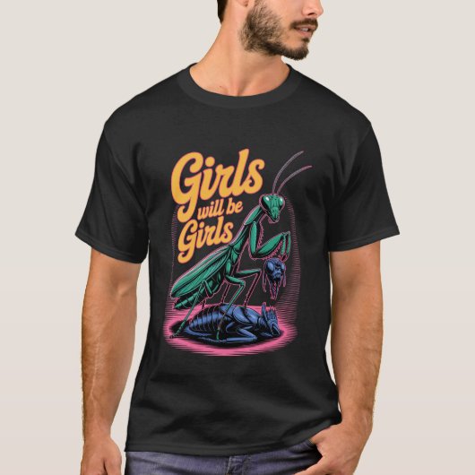 女の子は祈るカマキリになります Tシャツ (正面)