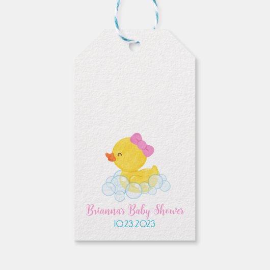 女の子は私たちのシャワーからあなたの赤ちゃんシャワーまで ギフトタグ (裏面)