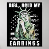 女の子は私のイヤリングの彫像を保持する微妙な抵抗トランプH ポスター (正面)