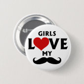 女の子は私の口ひげを愛している 缶バッジ (正面&裏面)