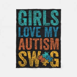 女の子は私の自閉症スワッグサポートオーティストA フリースブランケット