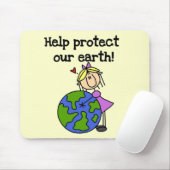 女の子は私達の地球のTシャツおよびギフトを保護します マウスパッド (マウス)