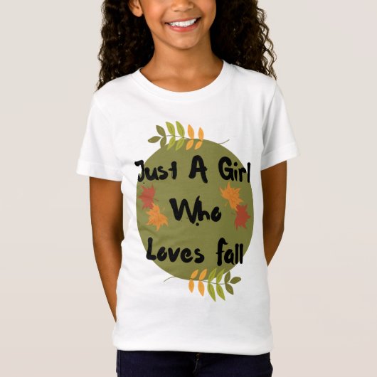 女の子は秋Tシャツが大好き Tシャツ (正面)