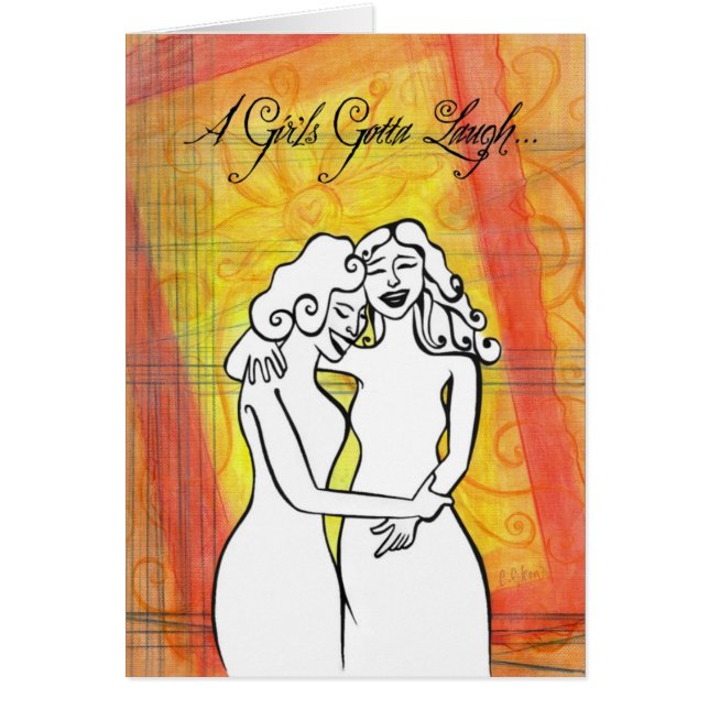 女の子は笑うために得ました (正面)