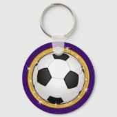 女の子は紫と金ゴールド、サッカーをテーマにしたパーティーの好意、 キーホルダー (裏面)