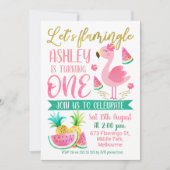 女の子は誕生日初めての招待に火を付けよう 招待状 (正面)