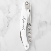 女の子は週末にパーティーのコルク抜きワインボトルを開く ソムリエナイフ (裏面)