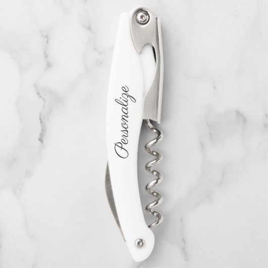 女の子は週末にパーティーのコルク抜きワインボトルを開く ソムリエナイフ (裏面)