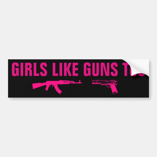 女の子は銃を好みますも バンパーステッカー (正面)