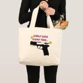 女の子は銃を好みますも ラージトートバッグ (正面(商品))