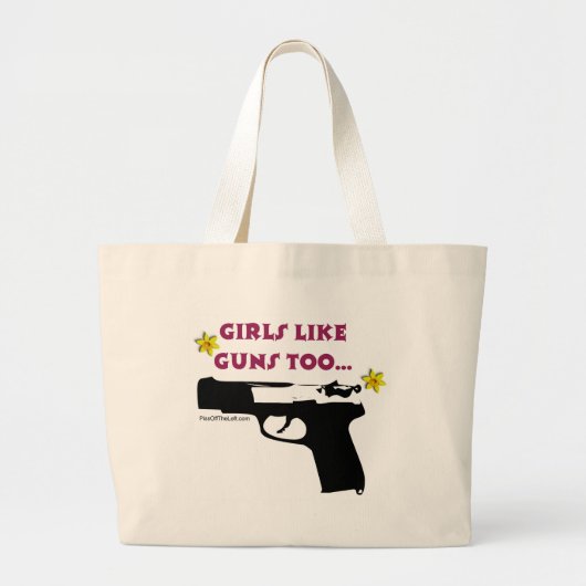女の子は銃を好みますも ラージトートバッグ (正面)