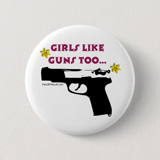 女の子は銃を好みますも 缶バッジ (正面)