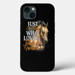 女の子は馬を愛し、イエスおもしろいは馬の女の子は美しい iPhone 13ケース