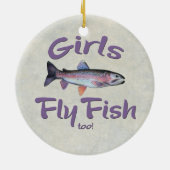 女の子は魚を飛ばしますも! ニジマスのはえの魚釣り セラミックオーナメント (裏面)