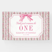 女の子は1人の女の子になりたい1st誕生日パーティー 横断幕 (横)