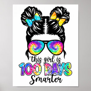 女の子は100日頭が切れる100日の学校の乱雑 ポスター