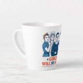 女の子は7月4日から女子愛国的フェミニストに カフェラテマグ (左アングル)